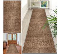 Xiaputcr Tapis de Cuisine Devant Evier Antidérapant Lavable 70 x 120 cm Tapis De Couloir Long Paillasson Interieur Entrée Tapis Sol Absorbant pour Chambre à Coucher Salon Bain sur Mesure Brun