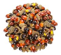 XIAQICA 100 Pièces Mini Glands Artificiels Naturel 2 Couleurs Petit Glands Réalistes pour Halloween Thanksgiving Noël Décoration Maison Maison Cuisine Décor décoration de Automne Table Dispersion Arti