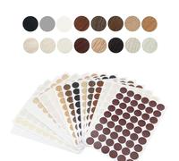 XIAQICA 16 Feuilles 864 Pcs Cache Vis Auto-adhésif PVC 21mm Autocollant Trou de Vis Bois 16 Couleurs Rond Meubles Trou de Vis Autocollants Anti-poussière Étanche Bois Texturé Cache Vis