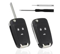 XIAQICA 2 Pièces Clé Voiture 3 Boutons Télécommande Remplacement Coque Clé Compatible avec Insignia Corsa Astra J Vauxhall Mokka Movano Zafira