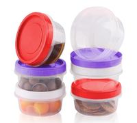 XIAQICA 6 Pièces Petit Pot Conservation 300ml Boite de Conservation Réutilisables Boite Plastique Alimentaire avec Couvercle Boites Alimentaires Hermétiques pour Micro-ondes et Congélateur