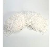 XIASABA Lot de 2 Pompons de Pom-Pom Girl à la Mode pour Le Sport, la fête, la Danse (Blanc)