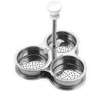 XIASABA Pocheuse à Oeufs en Acier Inoxydable Pocheuses à Oeufs Chaudière à Oeufs 3 Grilles en Acier Inoxydable pour la Cuisson des Oeufs Coquetiers de Poche Antiadhésifs pour Les