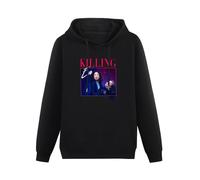 XIASHUN Killing Eve Throwback Hoody Unisex Ptinted Hoodies Long Sleeve Men's Hooded with Pocket Black M
