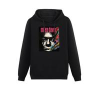 XIASHUN Miles Davis Hoody Unisex Ptinted Hoodies Long Sleeve Men's Hooded with Pocket Black XL
