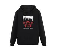XIASHUN Pentagram Band Hoody Unisex Ptinted Hoodies Long Sleeve Men's Hooded with Pocket Black S