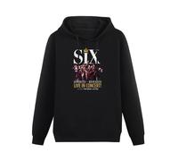 XIASHUN Six The Musical Design Hoody Unisex Ptinted Hoodies Long Sleeve Men's Hooded with Pocket Black XXL
