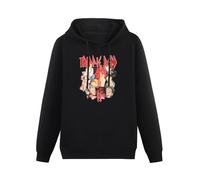 XIASHUN Trippie Red Faces Hip Hop Rap Devil Black Rapper Hoody Unisex Long Sleeve Hooded with Pocket Black S