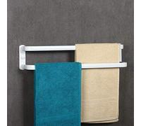 XIATIANDEDIAN Porte-serviettes murale murale de salle de bain, space multicouche Space Serviette en aluminium, serviette for la salle de bain Hôtel Cuisine Blanc Double Couche 50cm