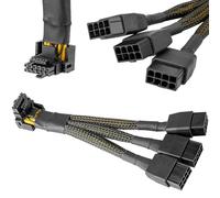 Xiatiaosann 16 AWG PCIE 5.0 12VHPWR 600W 3x8 broches à 16 broches (12 + 4 broches) câble adaptateur d'alimentation à angle droit de 90 degrés (type A)