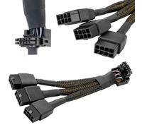 Xiatiaosann 16 AWG PCIE 5.0 12VHPWR 600W 3x8 broches à 16 broches (12 + 4 broches) câble adaptateur d'alimentation à angle droit de 90 degrés (type B)