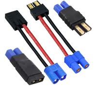 Xiatiaosann 2 paires d'adaptateurs connecteur batterie RC prise pour Traxxas vers connecteur mâle femelle EC3 compatible avec batterie Lipo pour Traxxas/TRX, pour voiture RC Bateau RC Lumière solaire