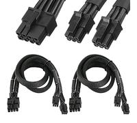 Xiatiaosann 2pcs Dual Mini 6Pin Male vers Mini 8Pin Male PCI-e Graphics Video Card Power Adapter Extension Splitter Braided Sleeved Cable pour Mac Pro Tower 15-inch (38cm)
