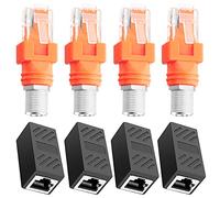 Xiatiaosann 4PCS Convertisseur RF Femelle vers RJ45 Coaxial Barrel Coupleur Adaptateur pour Fil Tracker