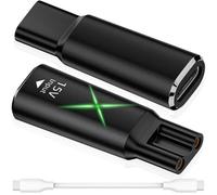 Xiatiaosann Adaptateur convertisseur de chargeur de rasoir 15V Type-C pour Philips HQ8505 7000 5000 3000 Series One Blade, convertisseur de chargeur de rasoir USB-C avec lumière LED (2 pièces, noir)