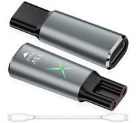 Xiatiaosann Adaptateur convertisseur de chargeur de rasoir 15V Type-C pour Philips HQ8505 7000 5000 3000 Series One Blade, convertisseur de chargeur de rasoir USB-C avec lumière LED (2 pièces, gris)
