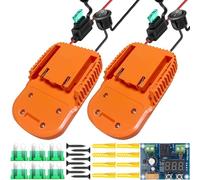 Xiatiaosann Adaptateur pour Batterie 18V AEG Hyper Li-ion Kit, Connecteur d'alimentation 14AWG Robotique avec fusible de faisceau de câbles, Module de protection de basse tension (2 Pack)
