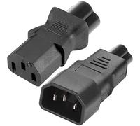 Xiatiaosann Adaptateur secteur IEC C14/C13 vers C5/C6 Cloverleaf pour bouilloire, 3 broches mâle femelle IEC320 AC 250V 10A Plug Socket Connector Converter pour ordinateur portable UPS Monitor, 2 PCS