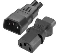 Xiatiaosann Adaptateur secteur IEC mâle C14/C8 vers C13/C7 femelle pour bouilloire PDU UPS, convertisseur de connecteur 3 broches vers 2 broches AC 250V 10A IEC320 pour TV, 2 pièces