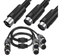 Xiatiaosann Câble adaptateur MIDI 5 broches DIN MIDI mâle vers double DIN MIDI femelle, cordon adaptateur répartiteur MIDI 5 broches DIN vers XLR Y (2 pièces)