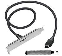 Xiatiaosann Câble adaptateur USB-C pour panneau avant, USB C femelle vers 20 broches USB Type E A-Key mâle avec support PCI, 15,7", avec déflecteur anti-poussière en maille, vis