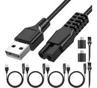 Xiatiaosann Câble chargeur USB pour Meridian, câble de recharge uniquement pour rasoir électrique Meridian, câble de recharge pour adaptateur secteur Meridian (lot de 4)