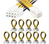 Xiatiaosann Câble d'alimentation ATX 4 broches pour carte mère 8 broches EPS 12V, 4 broches femelle à 8 broches convertisseur cordon, 10 Pièces