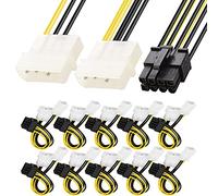 Xiatiaosann Câble d'alimentation Molex vers PCIe 8 Broches, 2X 4 Broches LP4 IDE vers PCI Express Carte graphique vidéo Adaptateur secteur Câble Y Splitter, 10 Pièces