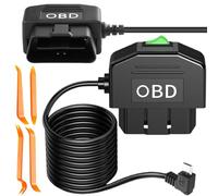Xiatiaosann Câble d'alimentation OBD pour caméra de tableau de bord, OBD2 vers câble de chargeur filaire de type C avec bouton de commutation(3,5 m)