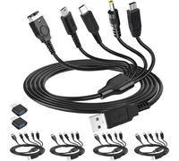 Xiatiaosann Câble de chargeur USB 5 en 1 pour DS Lite/W-i-i U/New pour 3DS XL/pour 3DS X L/pour 2DS/pour Dsi XL, pour NDS/pour GBA SP, pour PSP 1000 2000 3000 avec port USB vers type-C