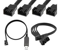 Xiatiaosann Câble de connecteur de ventilateur PC USB mâle vers 4 broches mâle, avec ventilateur PC femelle 4 broches vers connecteur 3x3Pin et 4Pin câble adaptateur d'alimentation 12 pouces (55cm)