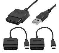Xiatiaosann Câble de convertisseur d'adaptateur pour PS2 vers USB, pour Playstation 2/3 prise femelle vers USB 2.0 cordon de convertisseur adaptateur mâle (2 pièces)