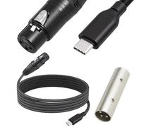 Xiatiaosann Cable de microphone USB C vers XLR femelle, adaptateur XLR femelle 3 broches vers cordon convertisseur adaptateur Type-C, avec adaptateur XLR male vers male