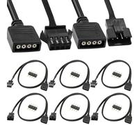 Xiatiaosann Câble d'extension RVB 4 broches vers câble adaptateur 12v mâle/femelle 4 broches pour bandes LED, ventilateurs d'ordinateur, cartes mères (0.98 Ft, 3male/femelle) avec 4 broches mâle