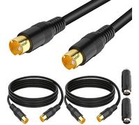 Xiatiaosann Câble S-Vidéo SVHS 4 Broches SVideo Mâle vers Mâle Cordon Adaptateur Coupleur pour Super Vidéo TV Caméscope VHS DVR Lecteurs DVD, Mini Din 4 Broches Fil Prises, 2 Pièces