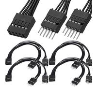 Xiatiaosann Câble USB 2.0 9 broches femelle vers double 9 broches mâle, câble d'extension de carte mère 9 broches pour carte mère interne d'ordinateur (lot de 4)