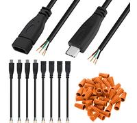 Xiatiaosann Câble USB C Type C Connecteur Femelle Mâle vers 4 Broches DIY Câble d'Extension de Données d'Alimentation Soudable, USB 2.0 4 Core Extrémités de Câble Ouvertes pour Téléphone, 4 Paires