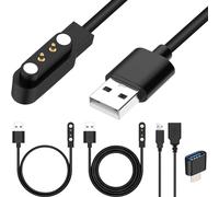 Xiatiaosann Chargeur magnétique pour YAMAY SW022 pour AGPTEK LW11 pour Ticwatch GTX, pour Xiaomi Haylou Solar LS05/RT LS05S, pour IMILAB KW66, câble de USB 2 broches 4mm, montre intelligente, 2 pièces