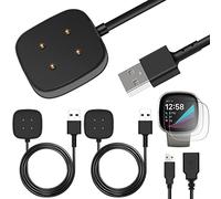 Xiatiaosann Chargeur pour Fitbit Versa 4/Sense 2/Versa 3/Sense, Câble de support de station d'accueil de charge USB pour Smartwatch, 3.3FT/1M, pour Smartwatch de santé et de remise en forme, 2 pièces