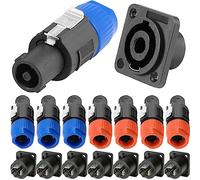 Xiatiaosann Connecteur NL4FC pour Speakon 4 pôles Audio connecteur mâle femelle montage sur panneau haut-parleur adaptateur de verrouillage par torsion pour Neutrik, 16 pièces