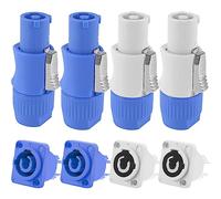 Xiatiaosann connecteur pour Powercon 3 broches mâle montage sur panneau femelle pour Neutrik câble d'alimentation, AC 250V 20A adaptateur prise jack pour éclairage de scène écran LED audio, 8 pièces