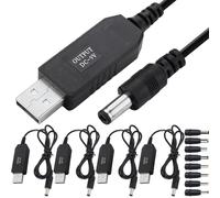 Xiatiaosann DC 5V 2A to DC 9V Step-up USB Converter Cable, USB Adapter with DC Jack 5.5 x 2.5mm Power Supply Cable for Fan, Table Lamp, with DC Convertor Set (3.3FT, 4 Pack)