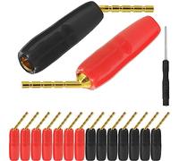 Xiatiaosann Fiche banane 2 mm Type à vis vers prise banane 4 mm Haut-parleur Broche audio Adaptateur de connecteur mâle Borne jack plaquée or pour amplificateurs, 16 PCS