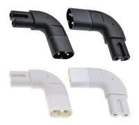 Xiatiaosann IEC320 C7 vers C8 Adaptateur secteur à angle droit, 90 degrés C7 femelle vers C8 mâle 2 broches Figure 8 Convertisseur de prise d'alimentation CA, noir et blanc (lot de 4)