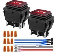 Xiatiaosann Interrupteur à bascule 3 positions 6 broches marche/arrêt/marche momentané Interrupteur inverseur de polarité DC 12V AC 220V DPDT bouton de bateau de voiture, 2 pièces