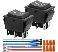 Xiatiaosann Interrupteur à bascule 6 broches 3 positions marche/arrêt/marche interrupteur à bascule momentané interrupteur inverseur de polarité DC 12V 10A AC110V-220V DPDT, 2 pièces