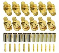 Xiatiaosann Kit de connecteurs à sertir SMA, connecteur à sertir de cloison mâle SMA avec connecteur à sertir de cloison femelle SMA pour RG58 RG303 RG141 RG142 RG400 (paquet de 12)