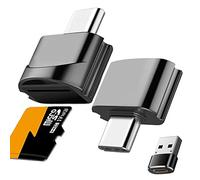 Xiatiaosann Lecteur de carte USB C vers Micro SD TF, adaptateur de lecteur de mémoire intelligent de type C vers Micro SD OTG pour téléphone pour Android, avec adaptateur de type C vers USB(2 pièces)