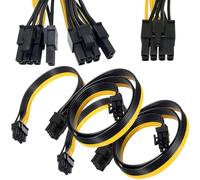 Xiatiaosann Lot de 2 câbles adaptateur d'alimentation PCI-e 8 broches mâle vers double 2 x 8 broches (6 + 2) mâle PCI Express (non compatible avec l'alimentation Seasonic Sentey et Corsair)