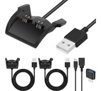 Xiatiaosann Lot de 2 chargeurs compatibles avec Garmin Vivosmart HR/HR+/HR Plus/Approach X40, câble de chargement USB de rechange pour montre intelligente, avec adaptateur USB C, 2 pièces